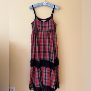 UO Baez Lace Inset Midi Dress